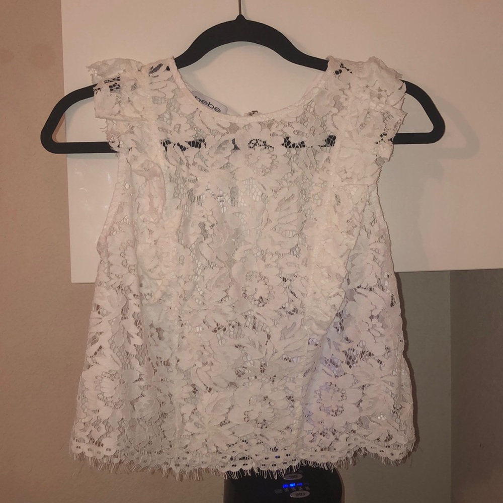 Bebe Lacey crop top